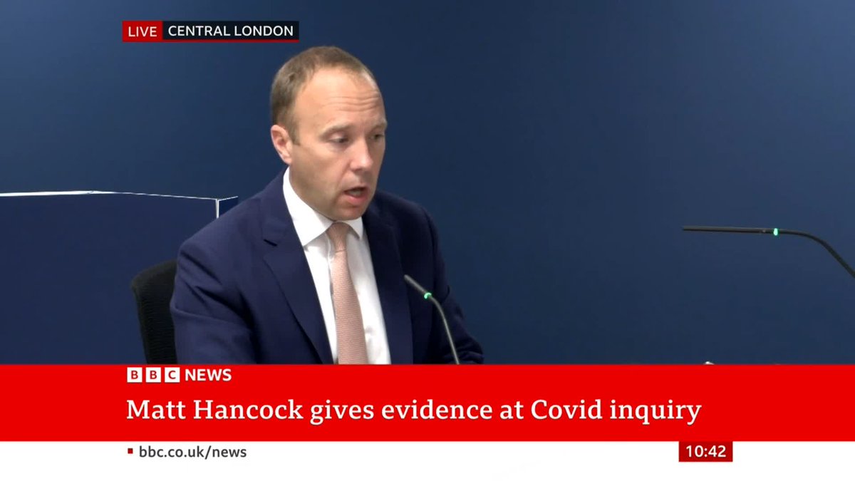 I am "profoundly sorry for each death that has occurred," Matt Hancock tells UK Covid Inquiry The former health secretary adds: “I also understand why for some it will be hard to take that apology from me" Follow latest: