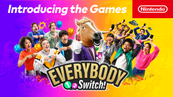 Get the party started in #Everybody12Switch! Play hilarious team-based party games with up to 8 players using Joy-Con controllers or up to 100 players using smart devices. Kick off the funfest on 6/30 on #NintendoSwitch!