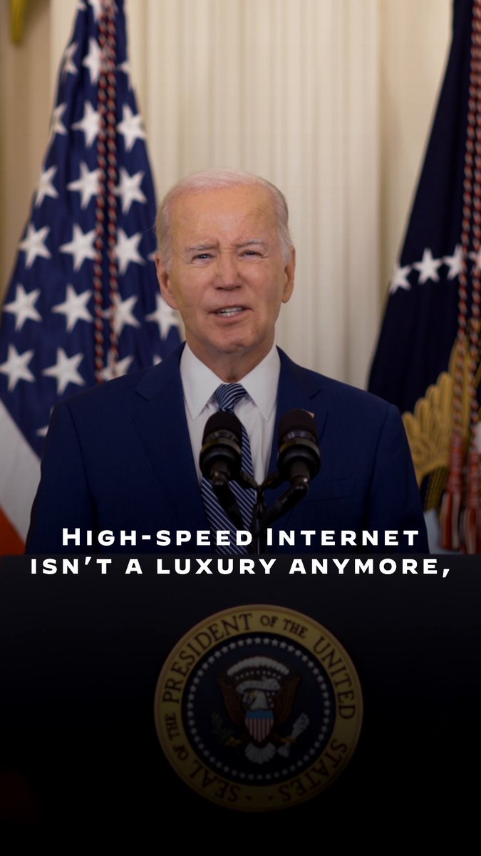 Internet isn't a luxury – in today's economy, it's just as essential as electricity or water. That's why I'm making a commitment to connect every American to high-speed internet by 2030. When I promised you that our economic recovery wouldn't leave anyone behind, I meant it.