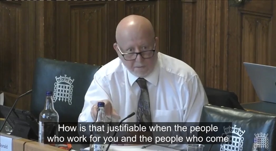 Sainsbury's CEO Simon Roberts total pay for 2022/23 was £4.9m. On a 40 hour week, that's over £2k/hour. His lowest-paid workers earn just £11/hour. I asked how on earth that's justifiable, especially during a cost of living crisis. The silence was deafening.