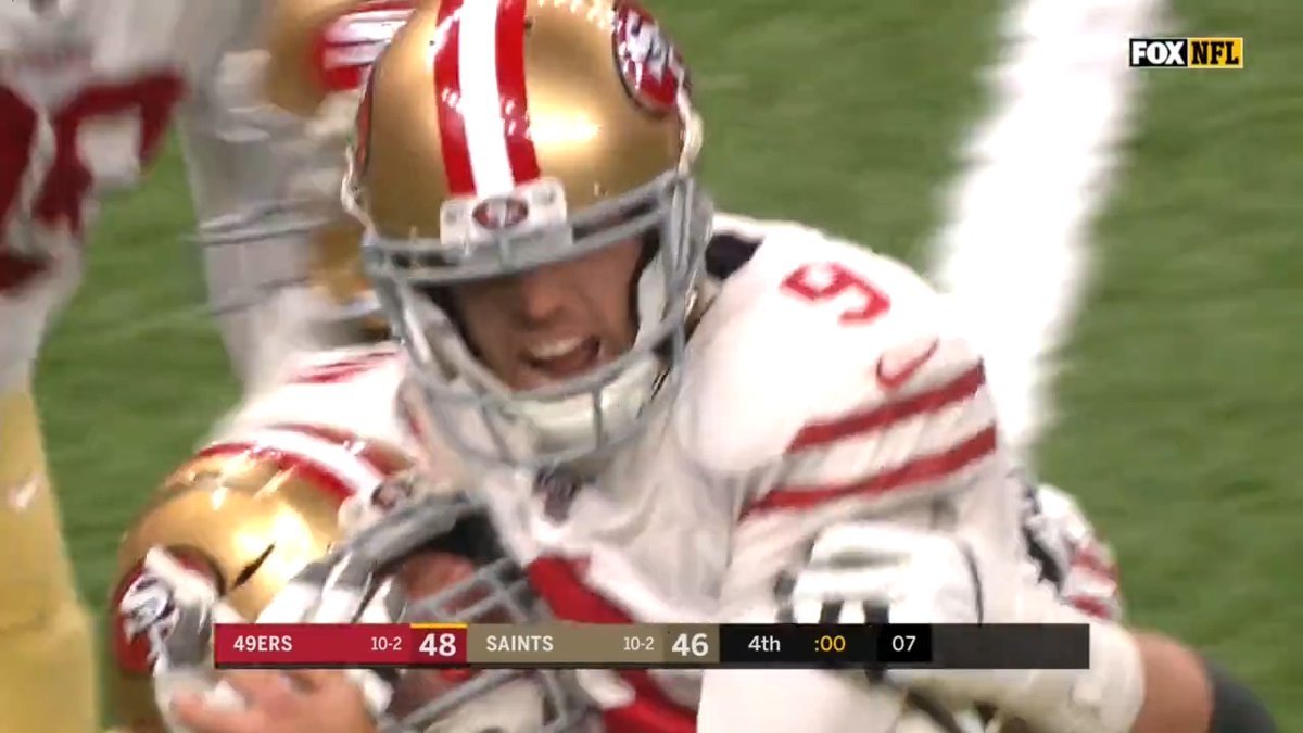 .Drew Brees and Jimmy Garoppolo went off in this 2019 NFC instant classic, totaling 9 TDs and 94 combined points for the New Orleans Saints and San Francisco 49ers. 😱