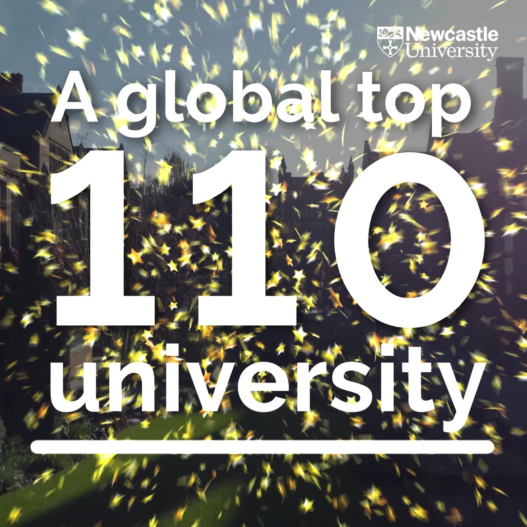 It's just been announced by QS World University Rankings that we've moved up in to the world's top 110 universities 🎉 #QSWUR #WeAreNCL