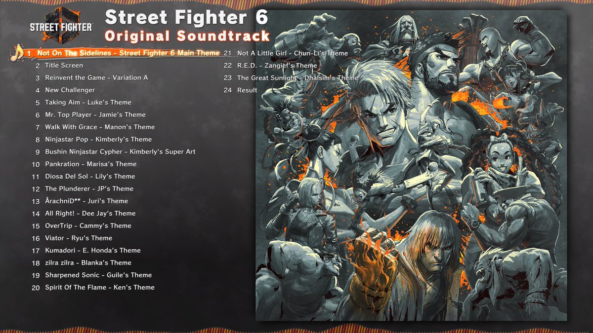 Crank it up! 🎵 The Street Fighter 6: Original Soundtrack is coming to music streaming platforms in late July 2023 and includes a whopping 284 tracks! #SF6