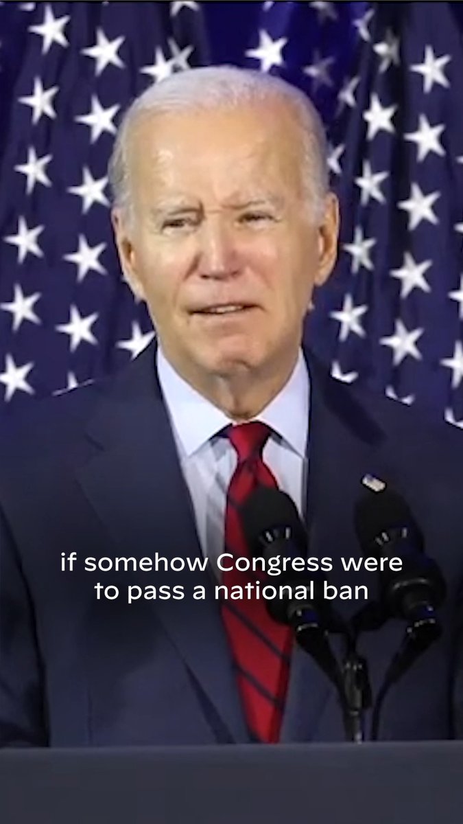 If somehow Congress were to pass a national abortion ban, I will veto it.