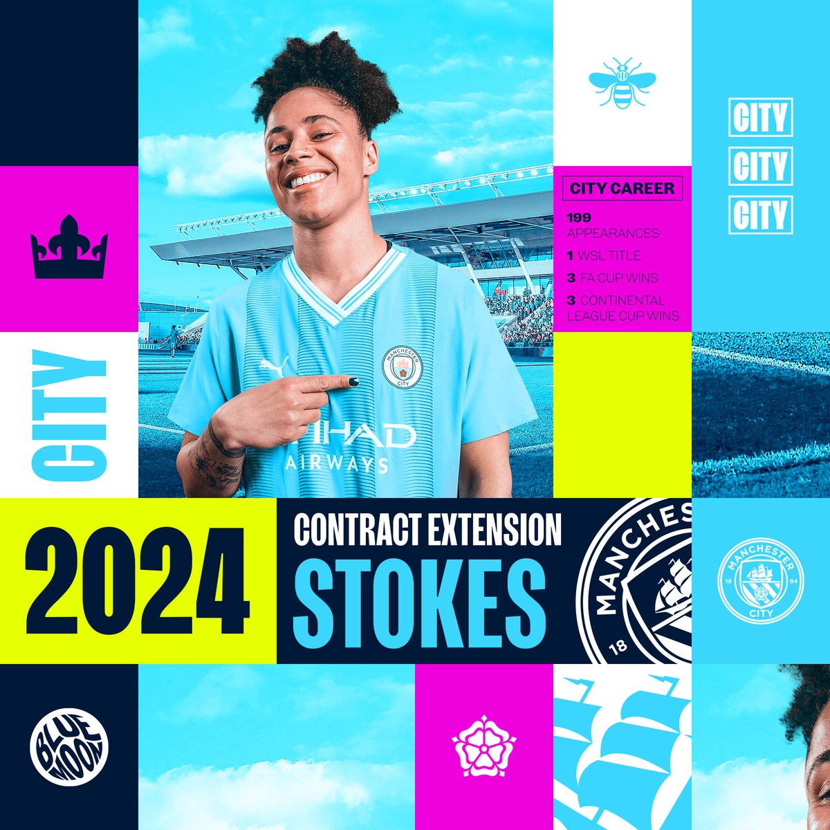 “I love City, I love the group, I love the team and I love how we play." 🩵 Hear Demi Stokes' first thoughts on extending her contract 👇