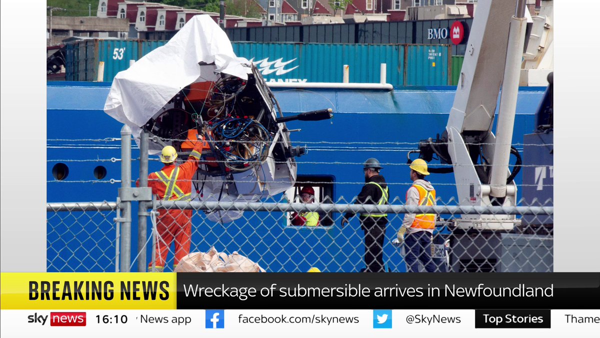 BREAKING: Debris from the Titan submersible has been brought back to shore in Newfoundland 📺 Sky 501, Virgin 602, Freeview 233 and YouTube