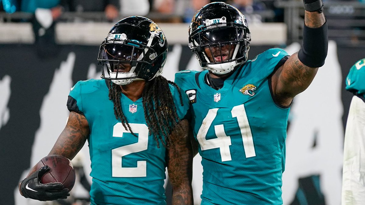 The play that clinched the @jaguars the AFC South. . strip sack ➡️ @JoshAllen41_ scoop and score