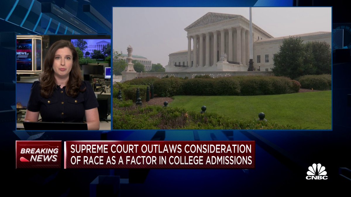 BREAKING: The Supreme Court rules that the affirmative action admission policies of Harvard and the University of North Carolina are unconstitutional. Emily Wilkins reports.
