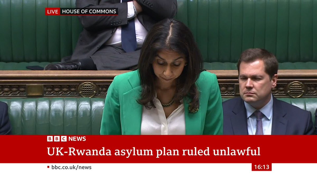 "The British public will no longer indulge the polite fiction that we have a duty or infinite capacity to support everyone in the world who is fleeing persecution" Home Secretary Suella Braverman responds to Rwanda plan ruling