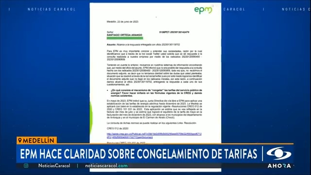 Ante un derecho de petición, realizado por un ciudadano de Medellín, EPM reconoció que no habrá congelamiento en las tarifas de energía, como lo había anunciado el alcalde Daniel Quintero. Esto responde la empresa. Más en
