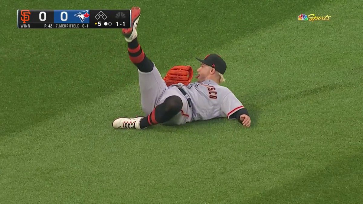 Joc is having a blast in left field 😛😂