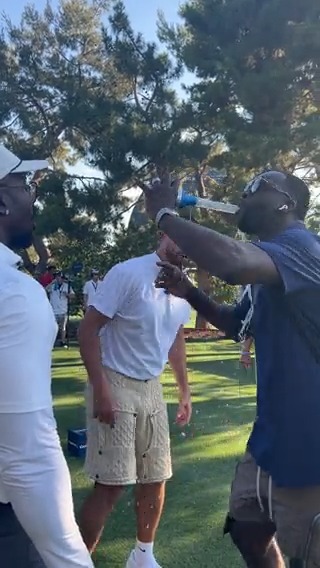 Draymond trying to chug a beer was an ultimate fail 😭 #CapitalOnesTheMatch
