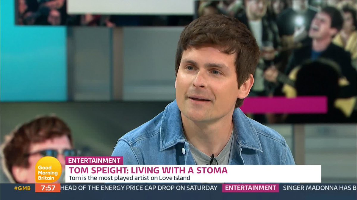 Singer songwriter Tom Speight wrote his first album in Hospital whilst suffering from a life threatening bout of Crohn's disease. Tom has since become the most synched artist on Love Island, and he wants to raise awareness of Crohn's and living with a stoma.
