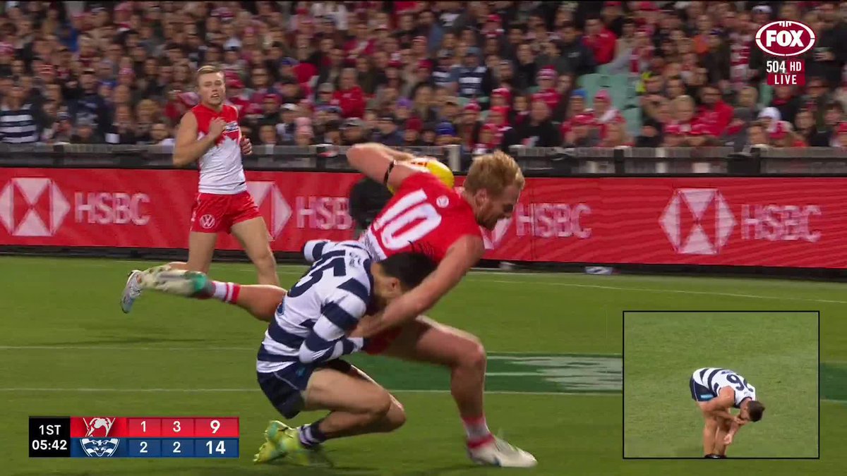 The perfect tackle? Or is Close in trouble? 📺 Watch #AFLSwansCats on ch. 504 or stream on Kayo: ✍️ BLOG 🔢 MATCH CENTRE