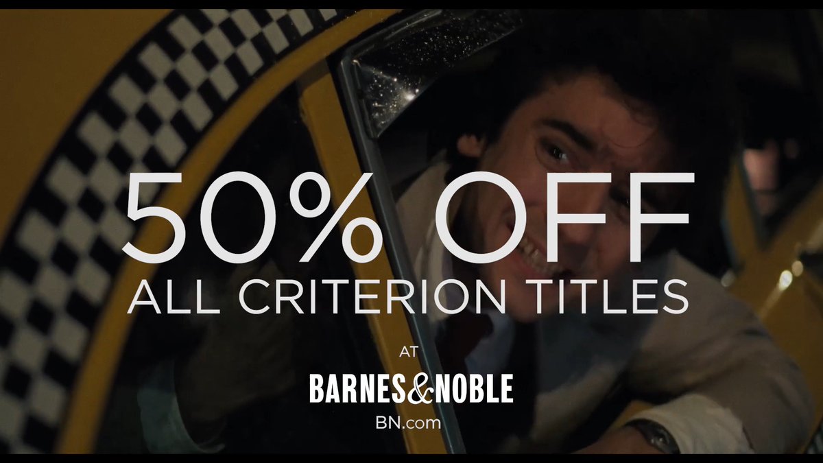 ✨ It’s time! The Barnes & Noble sale starts today! All Criterion discs are 50% OFF, both online and in stores at Barnes & Noble, through July 28. ✨