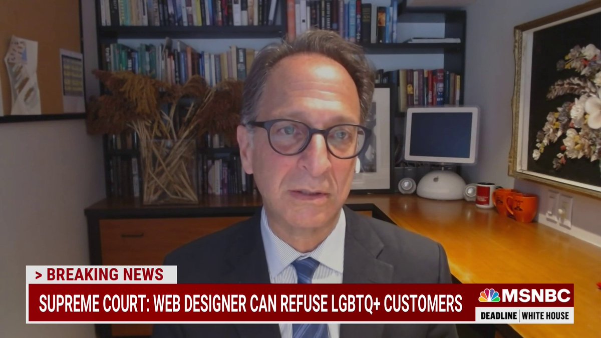 "In this country, you cannot bring a case that is a hypothetical... There has to be a real dispute... This is somebody who, there was no real issue, there was no complaint. This wasn't even somebody who had opened up a business" - Andrew Weissmann (weissmann11 on Threads/Insta)🌻 w/ Nicolle Wallace