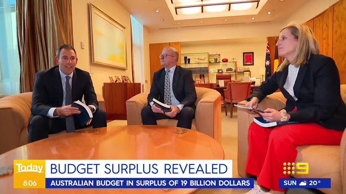 Extraordinary new figures reveal that the country's budget is in surplus by 19 billion dollars. Reece D'Alessandro #9News