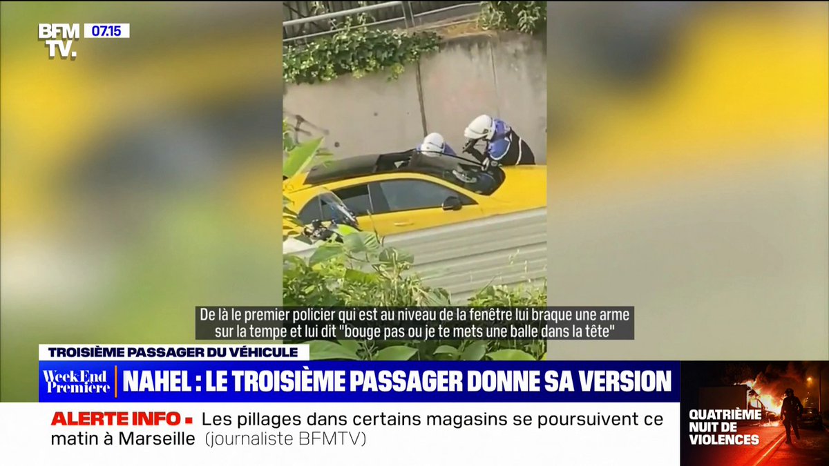 💬"Je l'ai vu agoniser, il tremblait. On a percuté une barrière" Le troisième passager de la voiture que conduisait Nahel livre sa version des faits