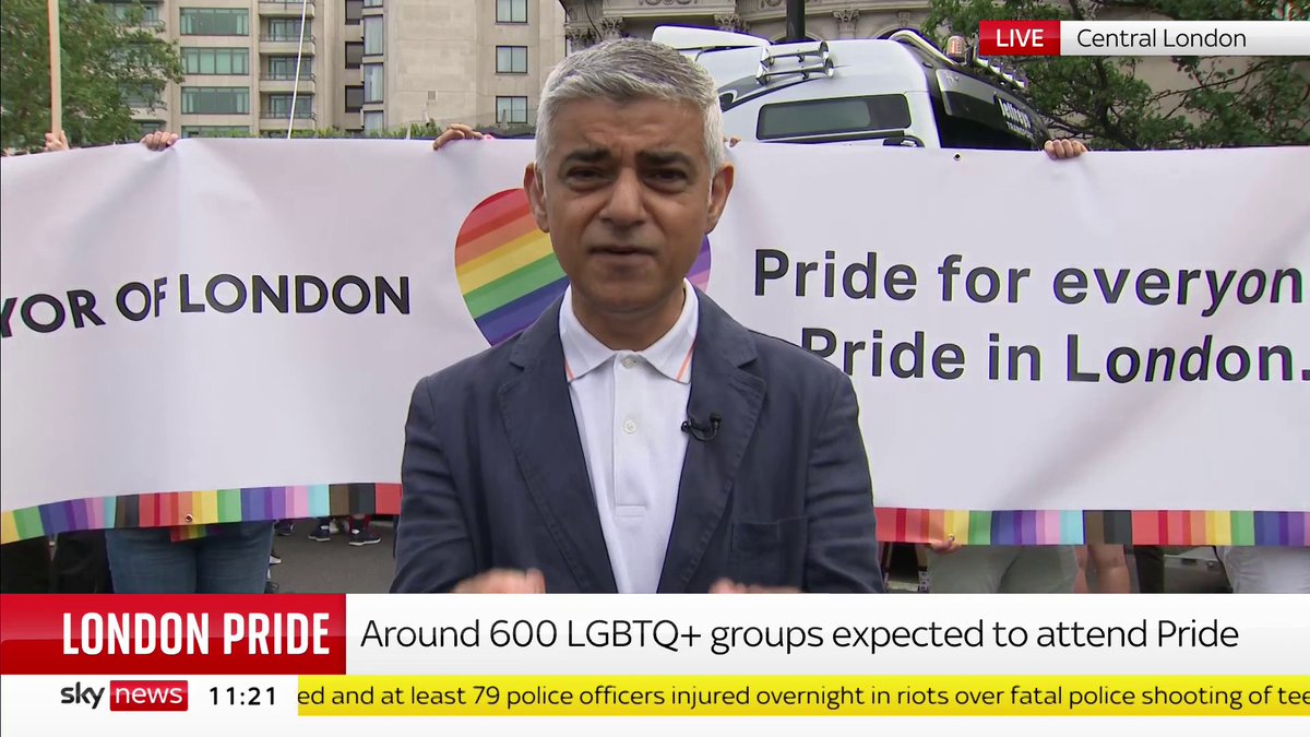 "I think clean air should be a human right, not a privilege." When asked about his plan to expand ULEZ and the cost to the public, Mayor of London, Sadiq Khan says he has "massively widened the eligibility for those who can get support from TFL." 📺 Sky 501