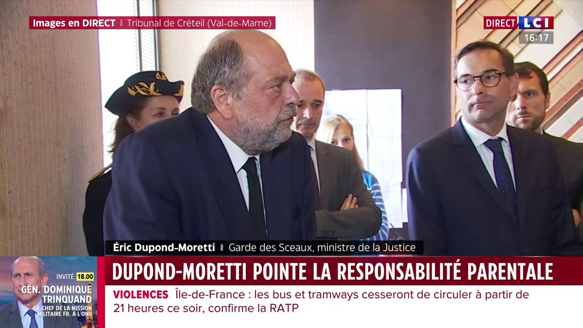 🔴 #Emeutes : "Que les parents tiennent leurs gosses ! Ce n'est pas à l'État d'élever les enfants", lance Éric Dupont-Moretti Eric Dupond-Moretti ▶ En direct sur #La26