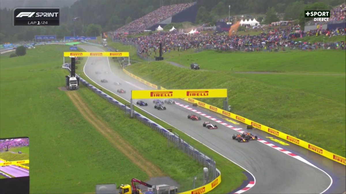 C'était chaud entre Verstappen et Perez ! ⚡️ Hulkenberg en profite et se retrouve 2e ! #AustrianGP #F1