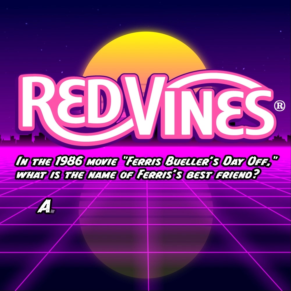 🍿🎬It's time for #RedVinesSummer 80s Movie Trivia! 🎬🍿 Test your knowledge of classic 80s movies and WIN a #RedVines Prize Package! All you have to do is leave a COMMENT by Tuesday with the correct answer for a chance to WIN. 🤩 Don't forget to Share! #PeaceLoveandVines