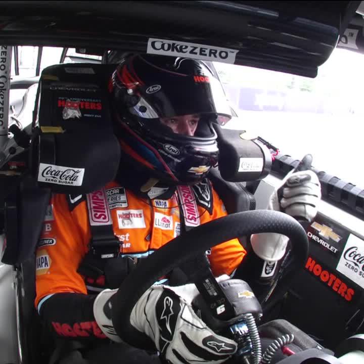 .Chase Elliott is out of #BuschLightPole qualifying after this incident during Group B.