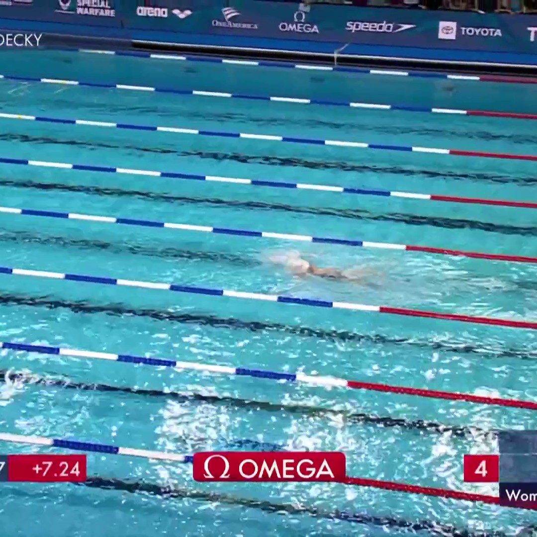 KATIE LEDECKY DID THAT! 😱 Katie Ledecky becomes the 2023 national champ in the women's 1500m free after winning by 28 SECONDS. She now owns the top 15 times in the event's HISTORY. #Phillips66Nats