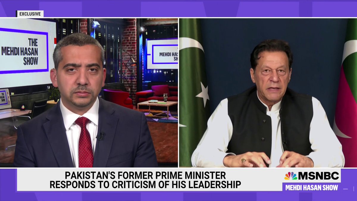 “That’s where I failed," Former Prime Minister of Pakistan Imran Khan tells Mehdi Hasan about his clash with Pakistan’s military.