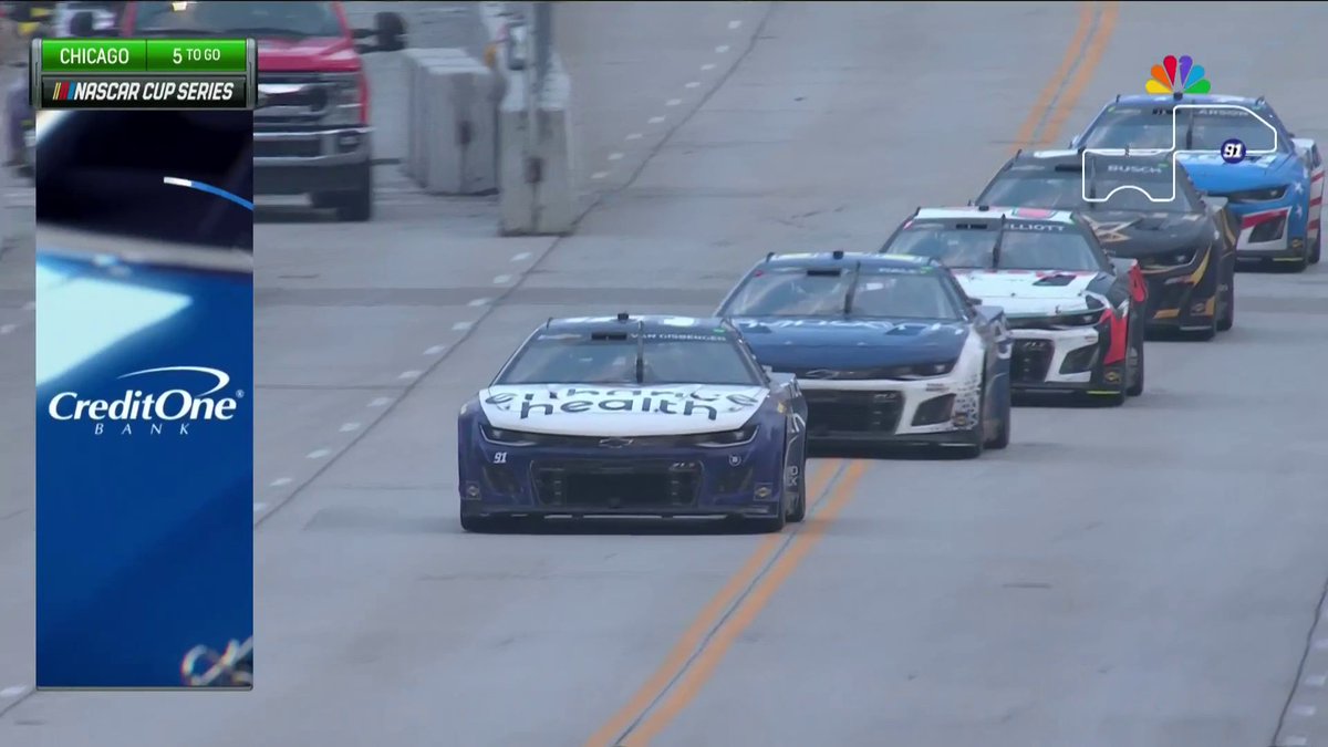 SHANE VAN GISBERGEN TO THE LEAD! IT'S HIS FIRST NASCAR RACE!