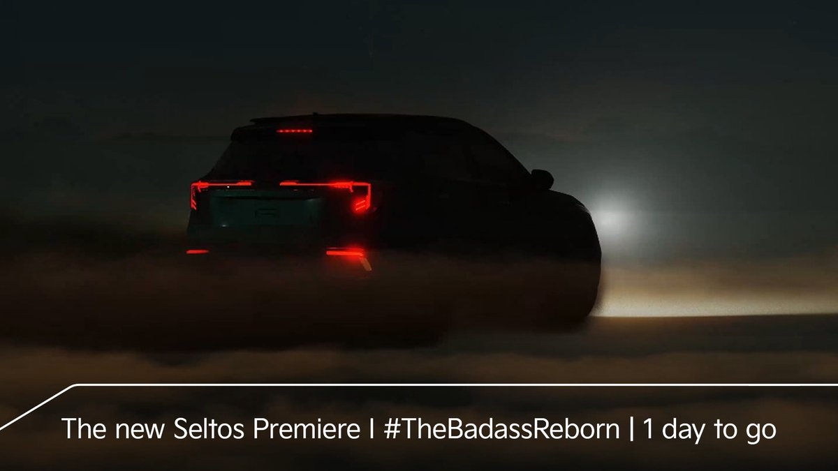 The Badass. Reborn. Are you ready? 1 day to go! #Kia #KiaIndia #KiaSeltos #Seltos #BadassByDesign #TheNewSeltosPremiere #Premiere #TheNextFromKia #TheNewSeltos #TheBadassReborn #MovementThatInspires