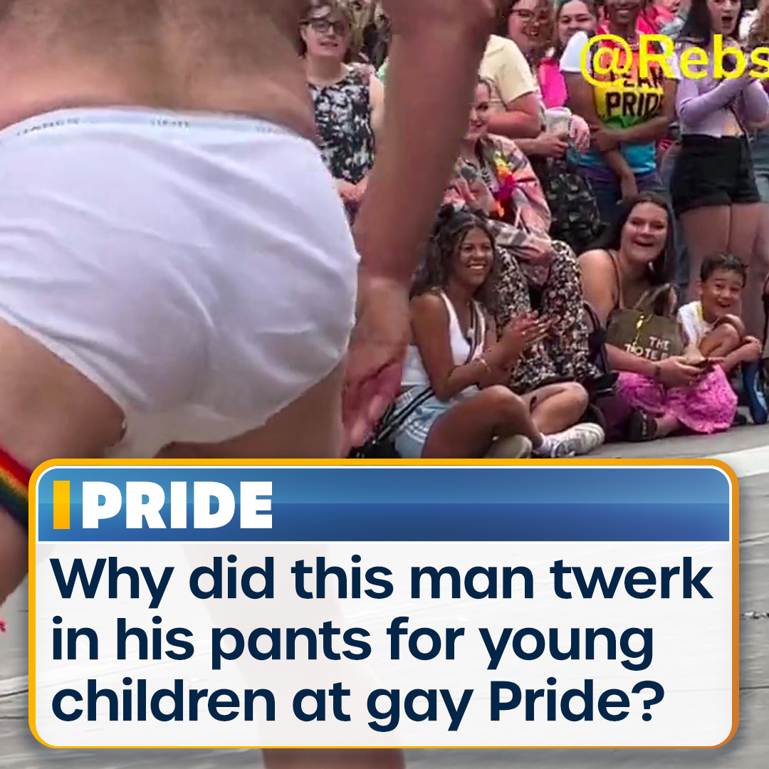 Trans activist Heather Herbert tells TalkTV that this man may have twerked in his underpants for young children at a Pride event because they asked him to. What do you think?