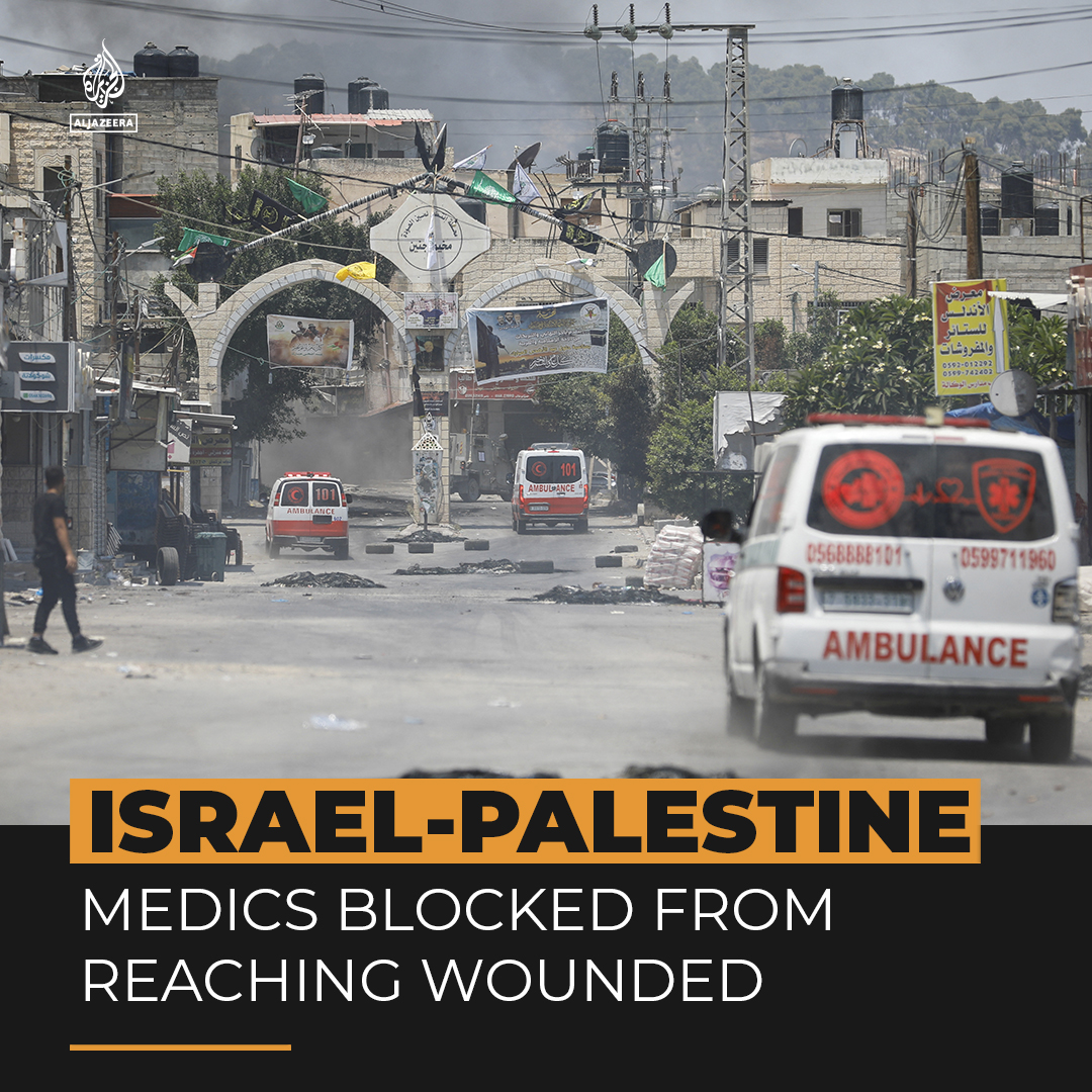 Footage from Jenin shows Israeli forces blocking ambulances from rescuing injured Palestinians, after Israel launched a large air and ground attack involving hundreds of soldiers on Monday ⬇️
