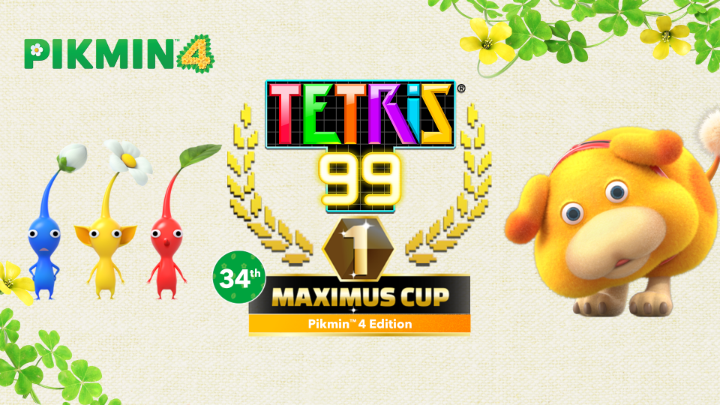 The #Tetris99 34th MAXIMUS CUP event will run from 7/7 at 12am PT – 7/10 at 11:59pm PT! Once you’ve accumulated a total of 100 event points, a new theme will unlock, featuring art, music, and Tetrimino designs inspired by #Pikmin4! Tetris