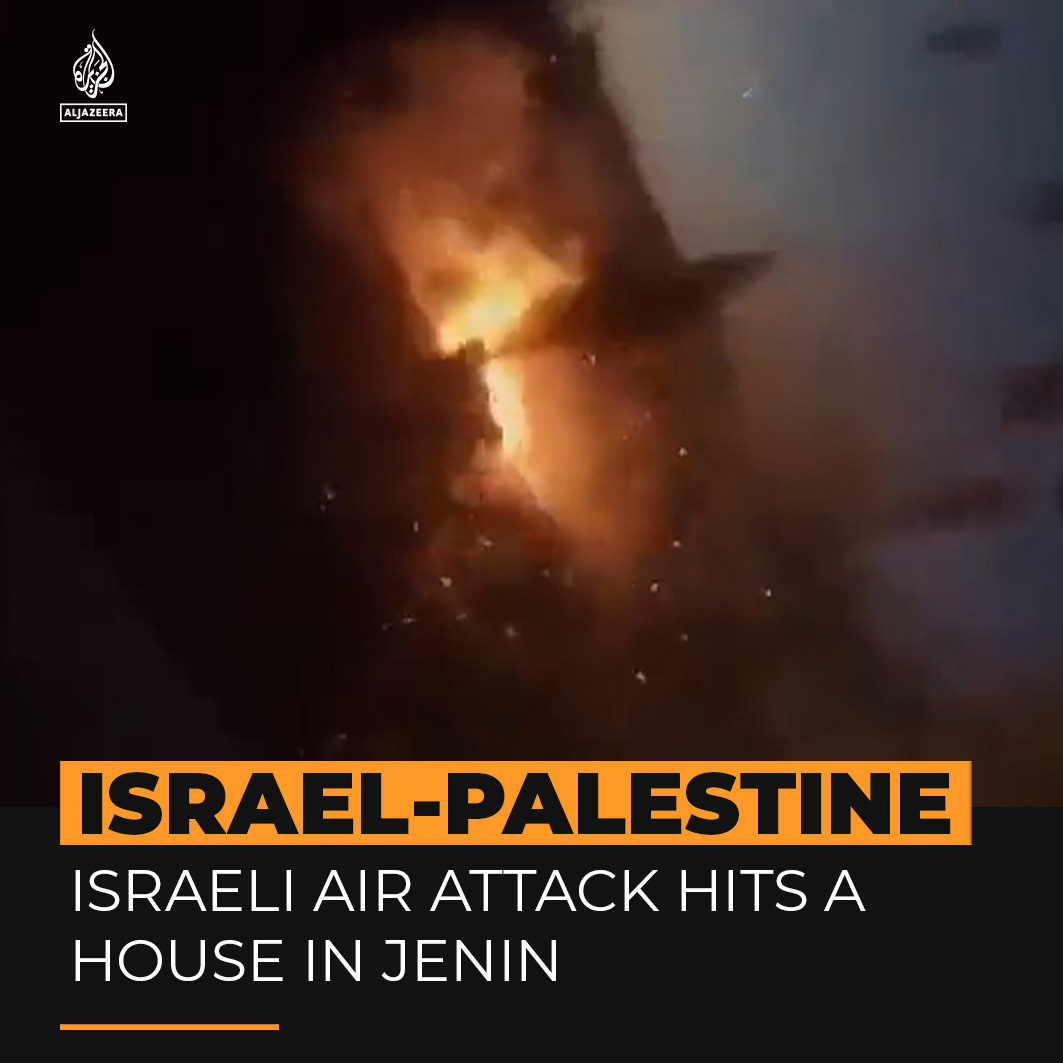 Video footage captures the moment a house in Jenin refugee camp was hit by an Israeli air attack. Israeli forces say they targeted a “combat management unit” of Palestinian fighters but the UN says attacks in densely populated areas are unacceptable ⤵️