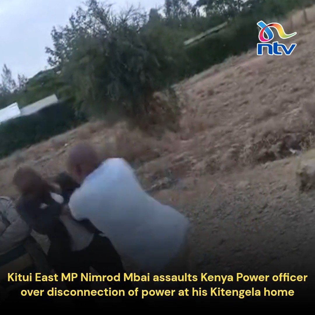 Kitui East MP Nimrod Mbai assaults Kenya Power officer over disconnection of power at his Kitengela home.