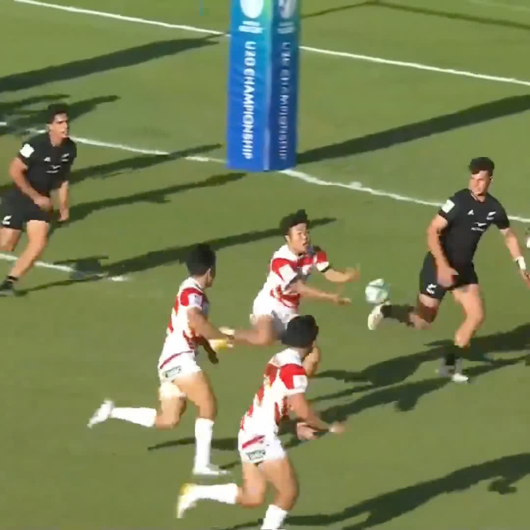 Japan slice through the New Zealand defence ๐ต An absolute blinder of a try to kick things off here in Stellenbosch ๐ค #WorldRugbyU20s | Japan Rugby