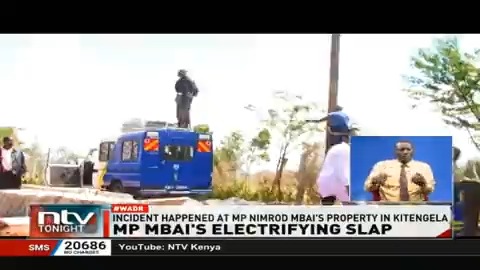 MP Mbai's Electrifying Slap: Kitui East MP Nimrod Mbai captured on camera assaulting a person believed to be an employee of Kenya Power who was among a team that had gone to the MP’s home to disconnect power illegally connected #NTVTonight