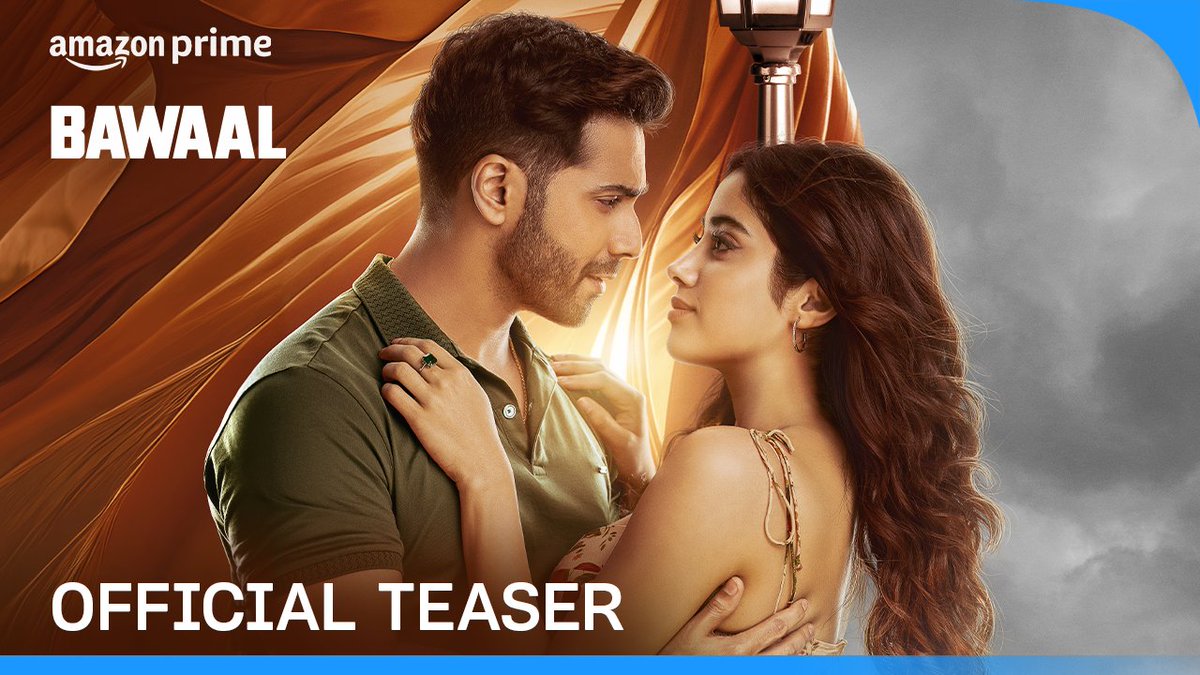 love never comes easy, get ready for some Bawaal! 💙🔥 produced by #SajidNadiadwala and Directed by Nitesh Tiwari #BawaalOnPrime, July 21 Varun Dhawan #JanhviKapoor Ashwiny Iyer Tiwari Warda S Nadiadwala 🐎 Nadiadwala Grandson Earthsky Pictures #PiyushGupta #ShreyasJain #NikhilMehrotra