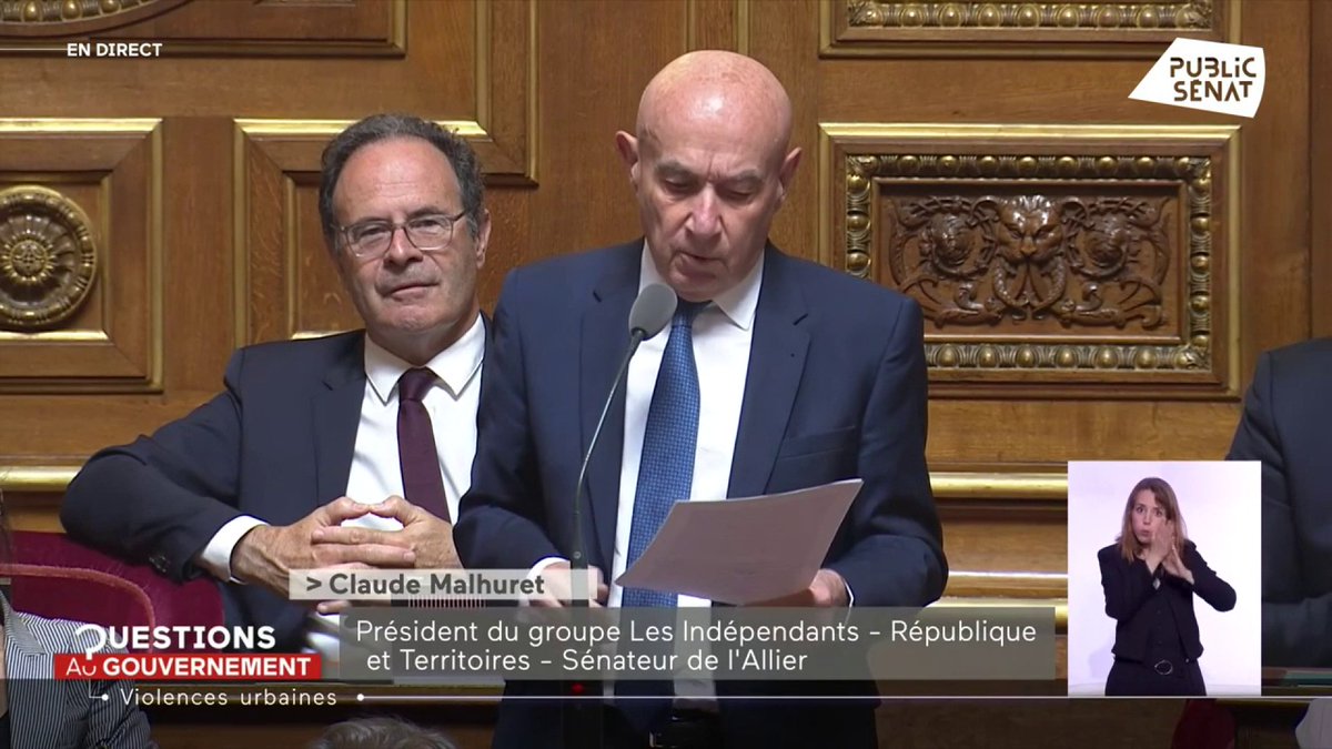 Violences urbaines : "En refusant d’appeler au calme, les dirigeants de la France soumise à l’émeute confirment qu’ils sont bien les ânes de Troie du séparatisme dans notre pays", dénonce Claude Malhuret #QAG