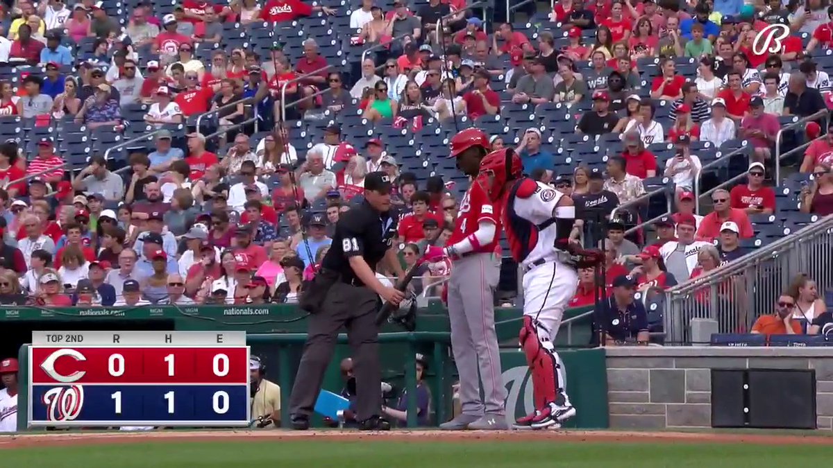 Elly De La Cruz had to remove his knob handle off of his bat so it could be checked He was eventually allowed to put it back on