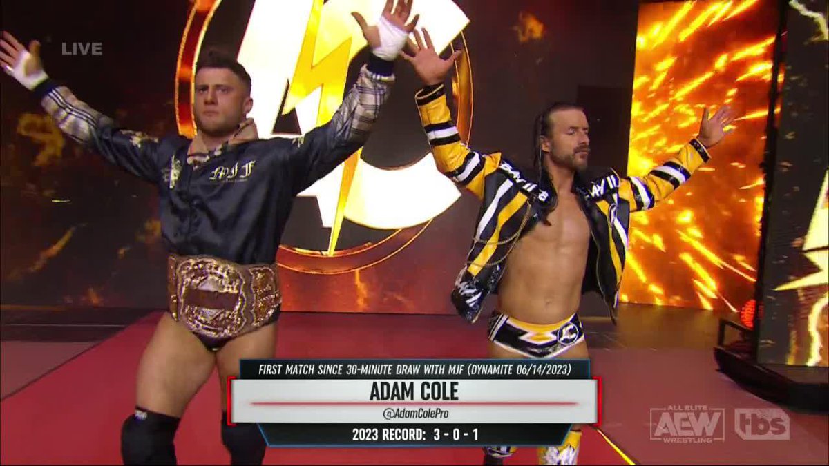 This MJF and Adam Cole entrance is amazing 😂 (via All Elite Wrestling)