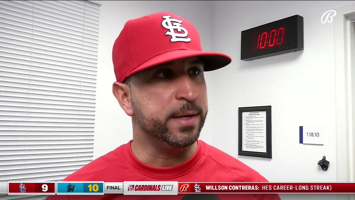 Marmol after the #STLCards' 10-9 loss to the Marlins: "We have to be able to close that game out, but we continue to give up too many runs to win ball games at the big league level. That needs to get better. Quickly."