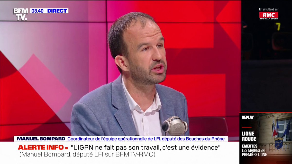 Manuel Bompard (Manuel Bompard): "Il faut une police aussi désarmée que possible"