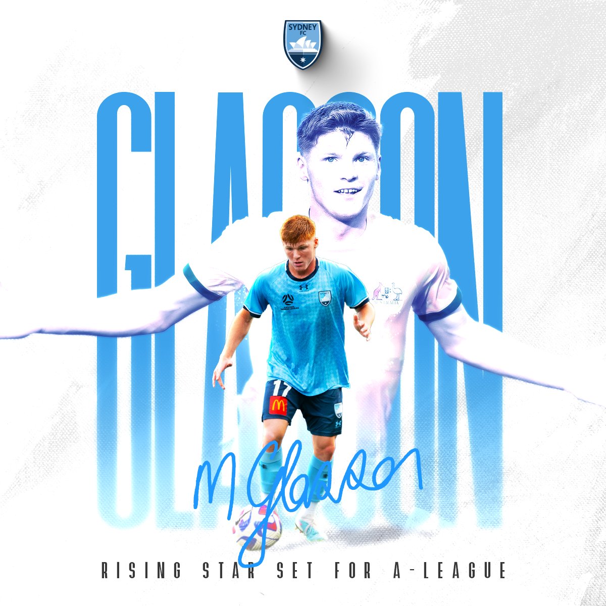 𝙅𝙤𝙚𝙮𝙨 𝙎𝙩𝙖𝙧 𝙎𝙞𝙜𝙣𝙨 ✍️ We are delighted to announce that Mitch Glasson has signed a three year deal with Sydney FC 👊 Welcome Mitch 🤝 #SydneyIsSkyBlue