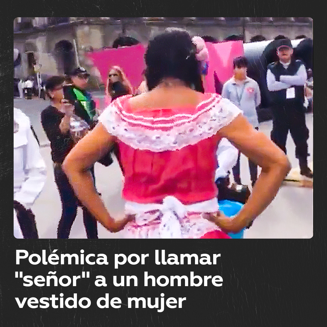 En México, un hombre vestido de mujer se enfada después de que una policía lo llame "señor" y exige ser apelado de forma diferente.