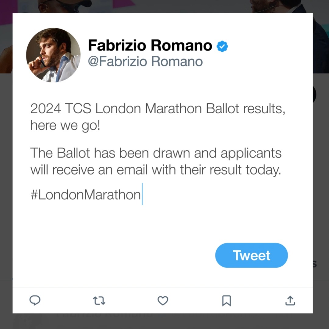 𝐇𝐞𝐫𝐞 𝐰𝐞 𝐠𝐨! There's only one announcement that matters today 🗳 (sorry Fabrizio Romano 🤣) #LondonMarathon