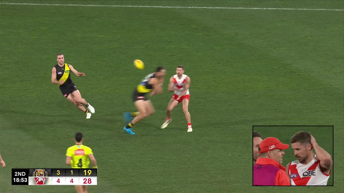 Toby Nankervis has been reported following this incident with Jake Lloyd. #AFLTigersSwans