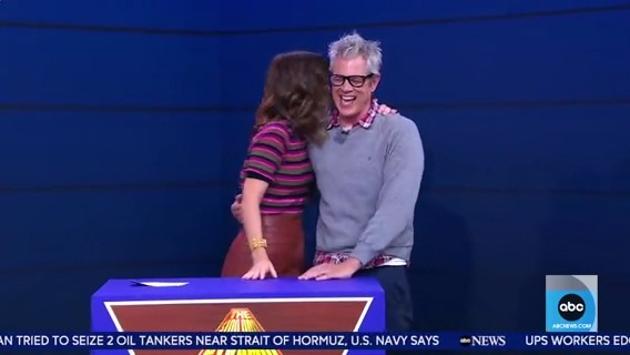 .Whit Johnson and patrick wilson take on Rebecca Jarvis and Johnny Knoxville to compete in a spin on the Michael Strahan’s game show “The $100,000 Pyramid!” Which team will win?