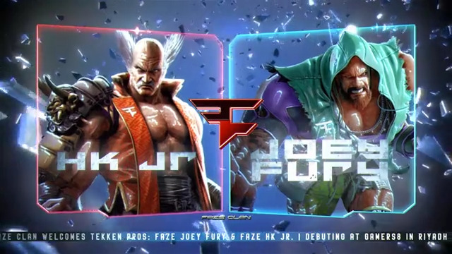 TIME TO TAKE OVER TEKKEN 🥊 Making their FaZe Clan debut TODAY at Gamers8, please welcome Mirage | Joey Fury & HK Jr.. #FaZeUp